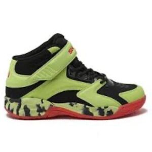 Boys' High-Top Basketball Sneakers - Neon Green/Black/Red. NEW. SIZE 11